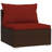 Ensemble de canapé modulaire d'extérieur 4 pièces Joez, table basse, rotin, rouge