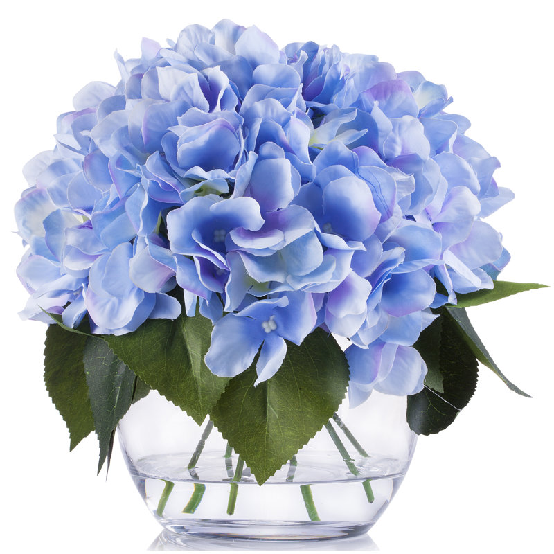 Arrangements floraux en soie et centres de table en pot, Bleu