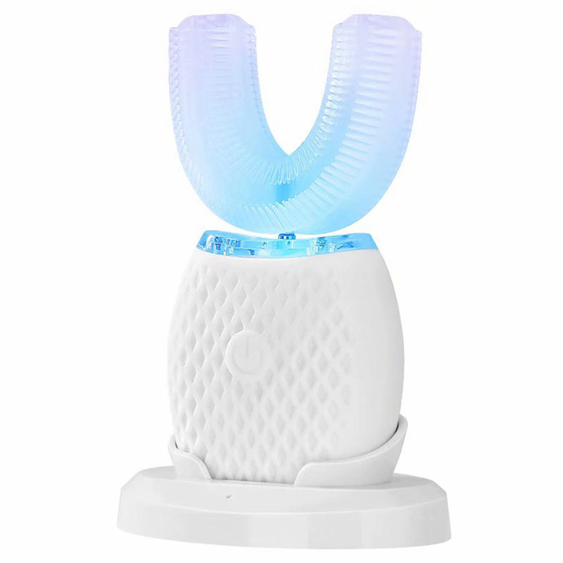 Brosse à dents électrique à dents en U ultrasonique (noir), Bleu