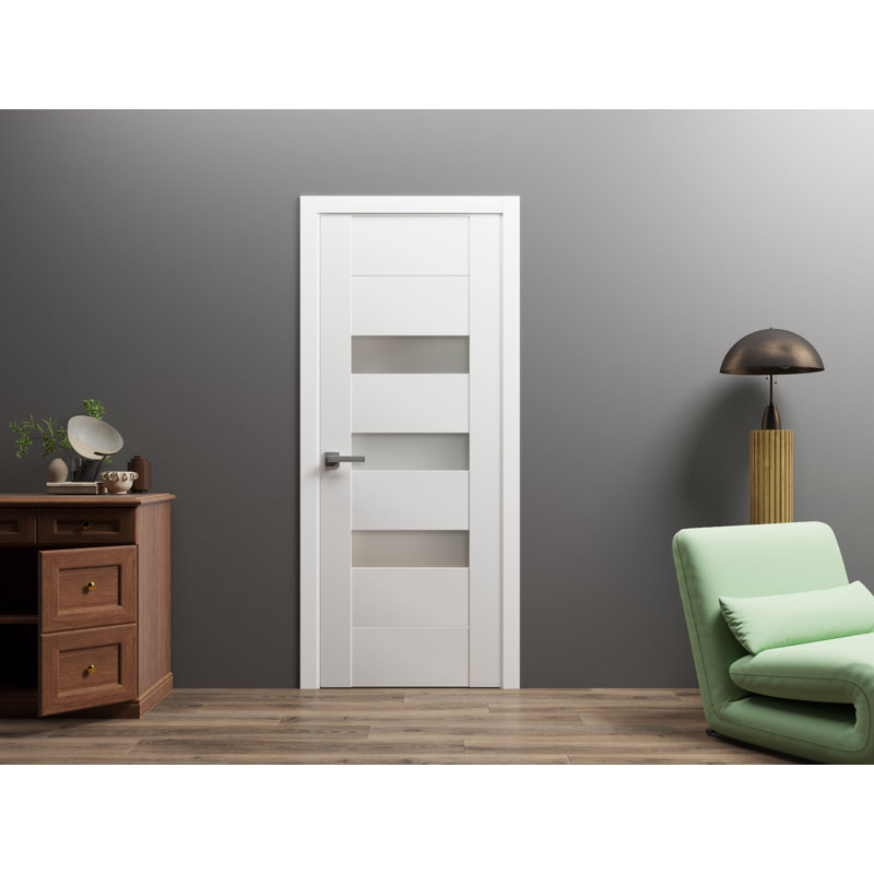 Portes modernes en verre massif opaque Sete 6900, 18 po x 80 po