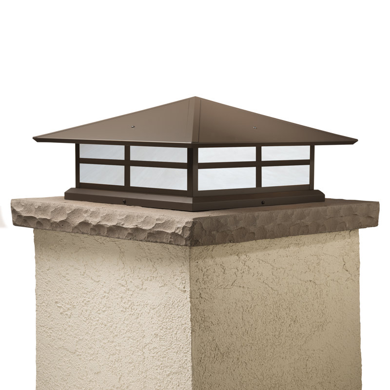 Abston Pier Mount Light, Frosted Seedy, Powder Coat Bronze