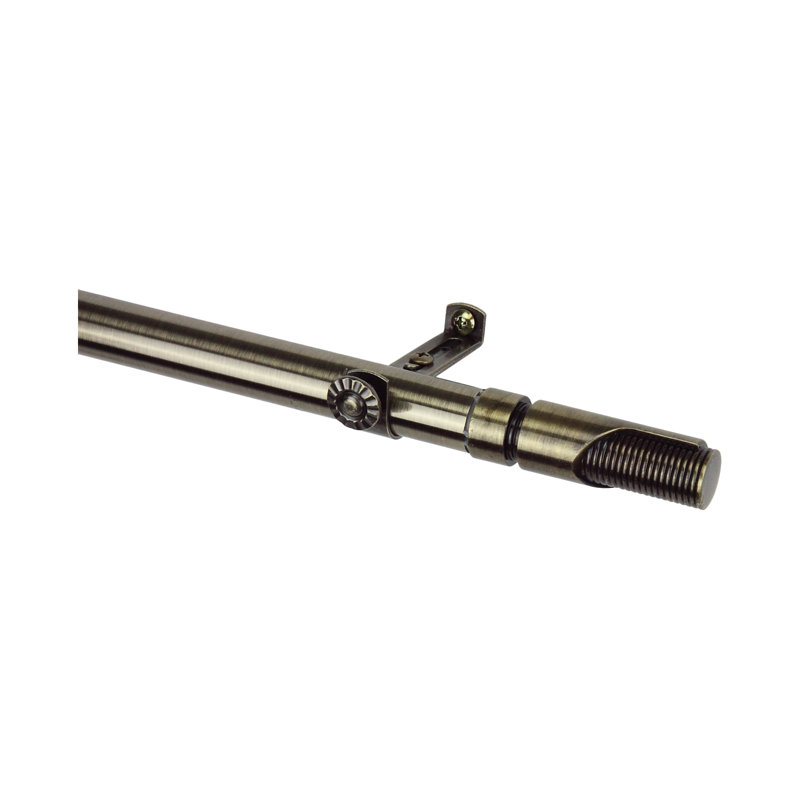Tringle à rideaux simple ajustable Balzer, l 48 po à 84 po, Laiton antique