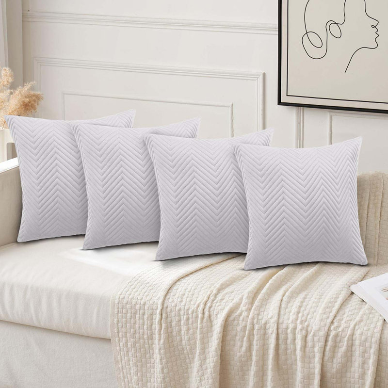 Square Throw Cushion Pad,  Silver