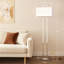 Lampe sur pied colonne traditionnelle en nickel brossé 68 po