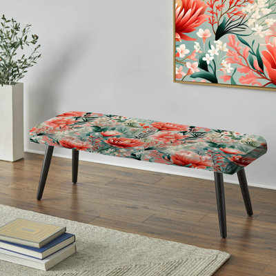 Tropical Reef Adventure - Motif rose - Banc rembourré noir Tropical