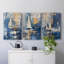 Sea and Shore Series XIX - Ensemble de 3 toiles tendues avec châssis - Prêt à être accroché