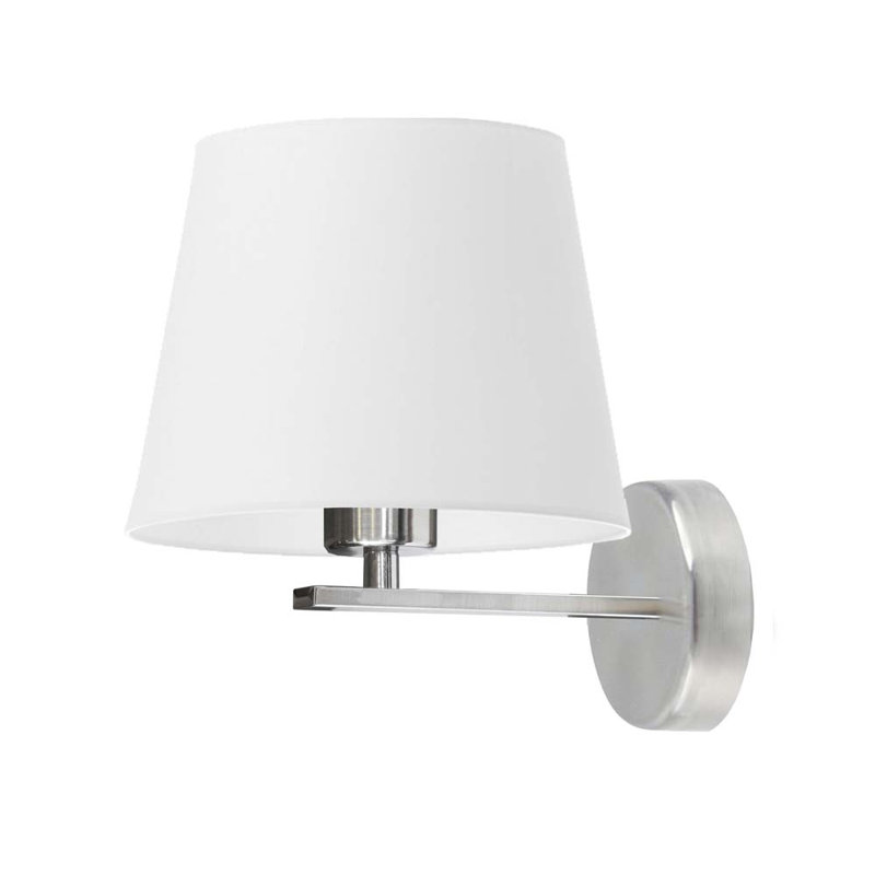 Ayad Armed Sconce, Brushed Steel, White