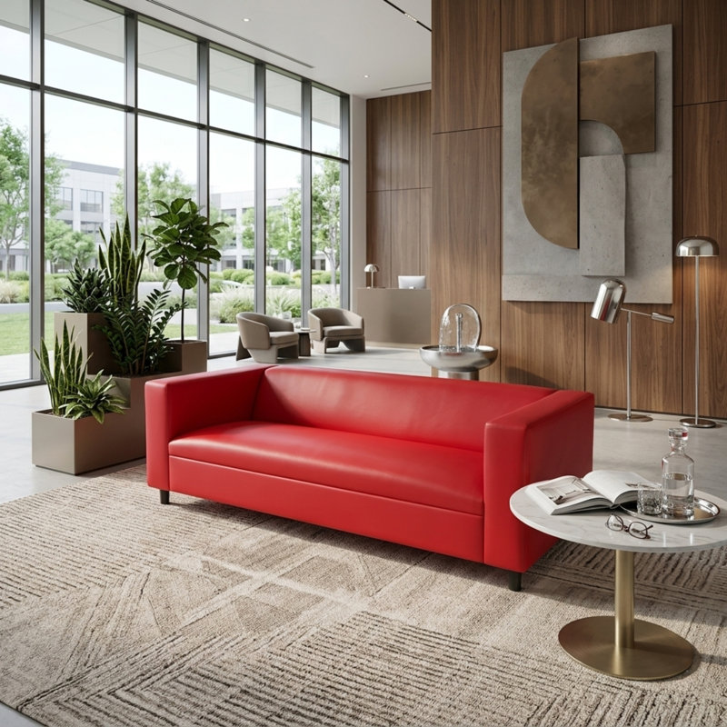 Canapé en similicuir Canal, canapés 3 places modernes pour salon, chambre à coucher, bureau et appartement avec structure en bois massif