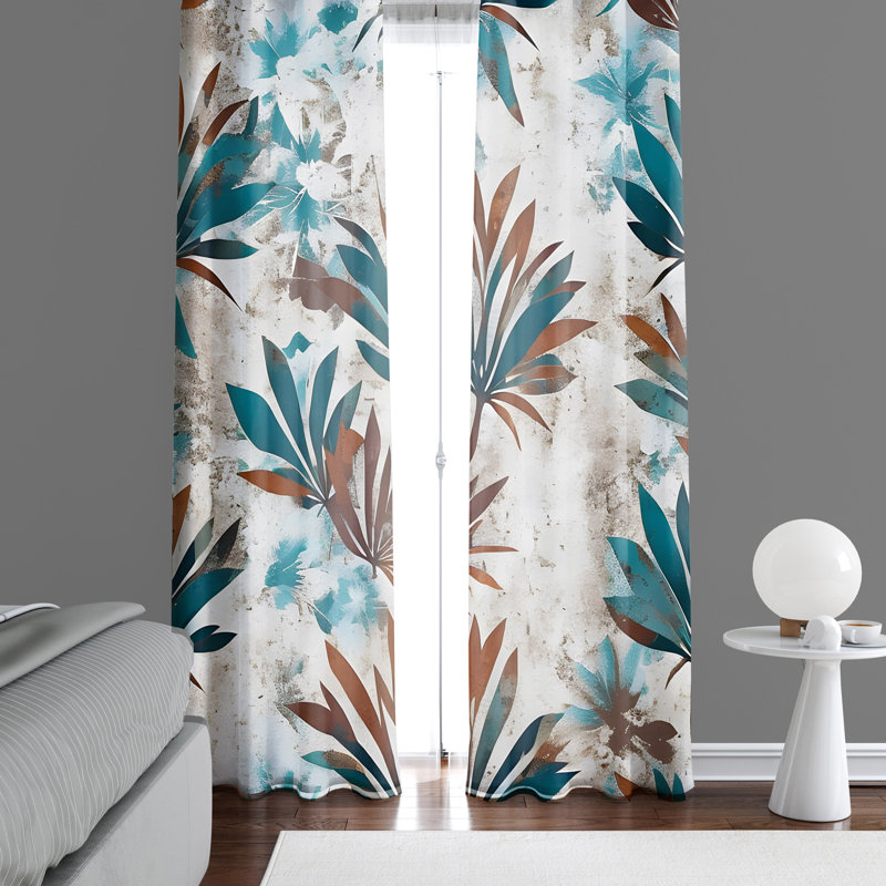 Paire de rideaux semi-transparents en polyester Nantasket, L 40 po x L 82 po