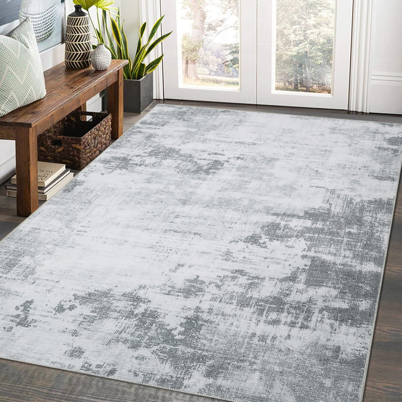Modern Machine Washable Area Rug Abstract Non Slip Rugs for Living Room Bedrooms Foldable Rugs for Playroom Office Kitchen Rugs