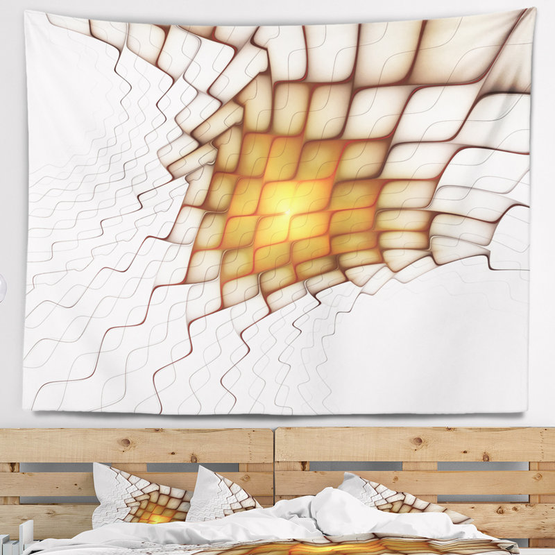Tapisserie de blocs de flammes abstraites, H 32 po x l 39 po