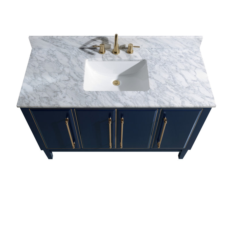 43'' Marble Single Bathroom Vanity Top with Sink