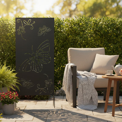 Metal Butterflies Garden Screen 55.11" H