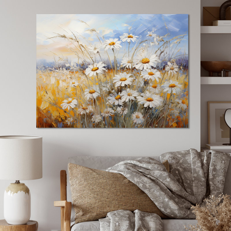 «Daisies Country Charm», impression d'art mural, Toile tendue, H 24 po x l 32 po x P 1 po