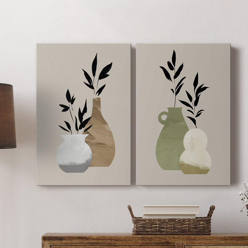 Simple Vases Bud I - Toile tendue avec châssis de qualité supérieure - Prêt à être accroché, H 36 po x l 24 po