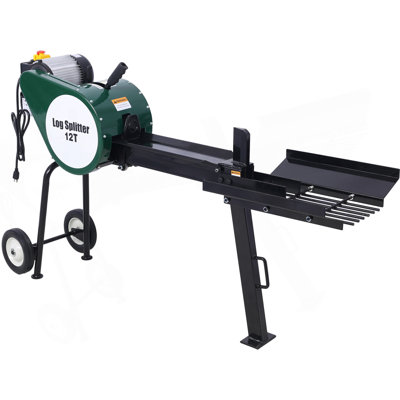 Double fendeuse à bûche électrique à double volant électrique portatif 12H Hotizontal 2HP 16A, fendeuse à bois électrique