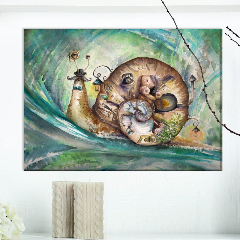 «Snail with His House», reproduction d'art, H 20 po x l 20 po x P 1 po, Toile tendue