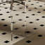 Bureau brun / noir + demi-cercle en bois massif + acier + acrylique avec 2 tiroirs-792688235-792688246