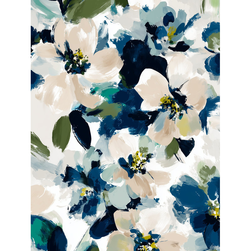 Papier peint floral, murale abstraite, décoration murale moderne