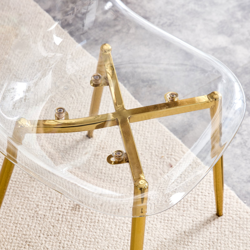 Ensemble de salle à manger en verre, Or, H 29,5 po x L 39,37 po x l 39,37 po, 7