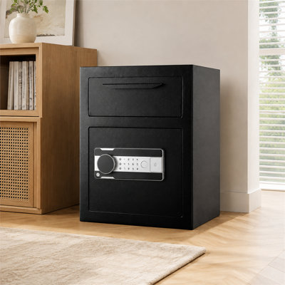 1.7 Cubic Feet Coin Safe, 17.7×13.8×13.8 Inch Electronic Combination Locker, Suitable for Home, Hotel, and Office Cash and Mail Storage