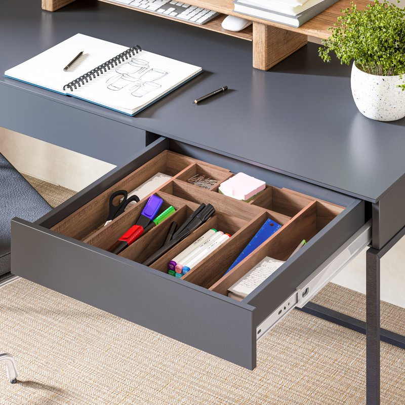 Ensemble 4 pièces de rangement et tiroir extensible en bois d'acacia