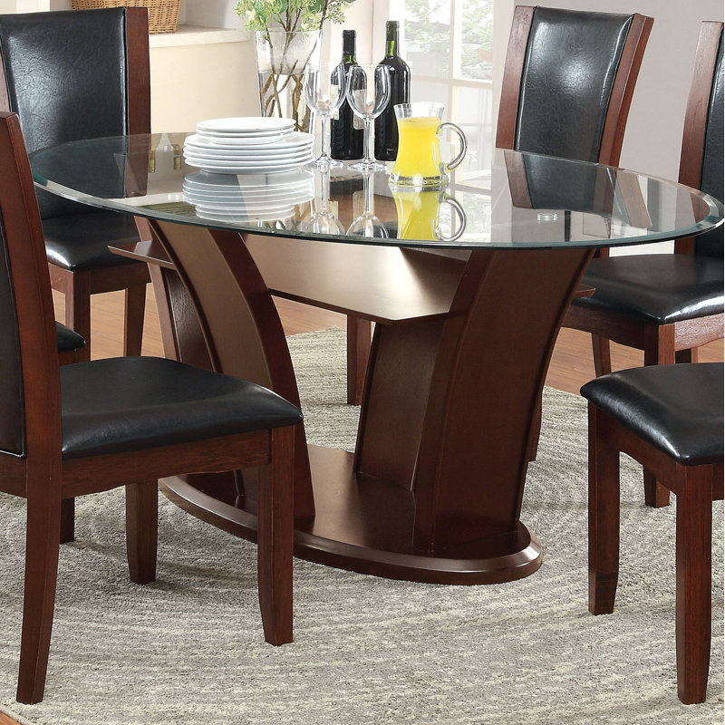 Cushing Oval Glass Top Dining Table