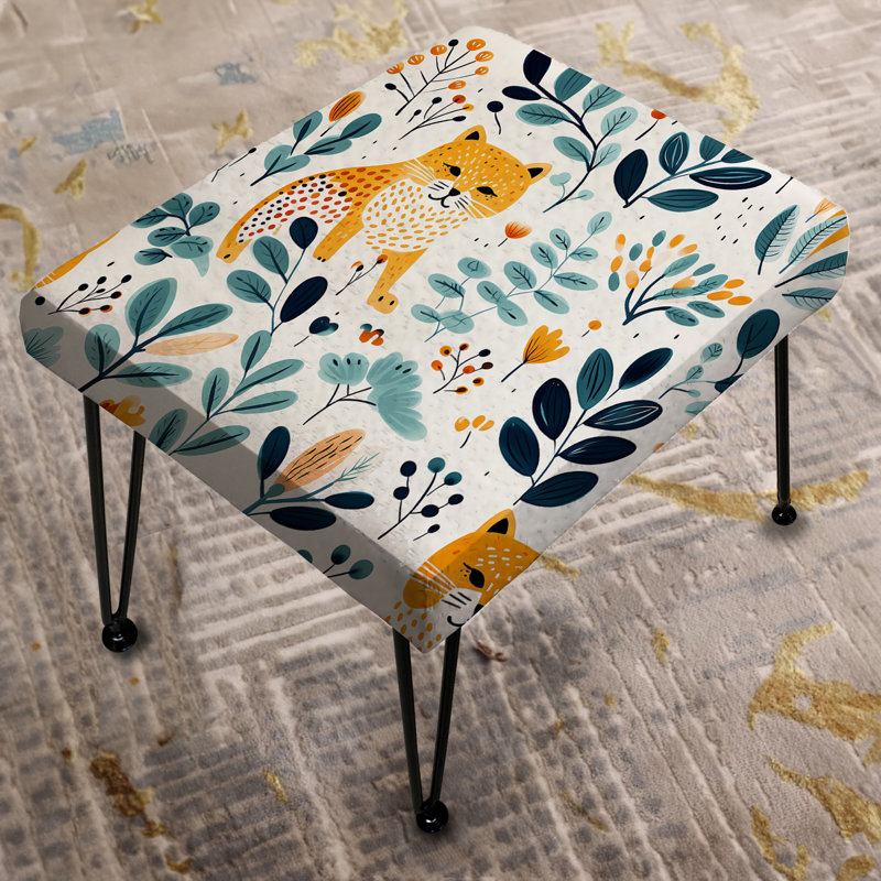 Wilbanks - Watercolor Playfulness Animal Botanical - Animal Print Rectangle Ottoman
