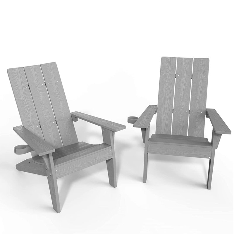 Our Store Outdoor Adirondack Chair, Light Gray
