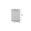 Commode Mist - finition bicolore très brillante en marbre et laque avec cinq tiroirs à glissement lisse, tiroir supérieur doublé de velours