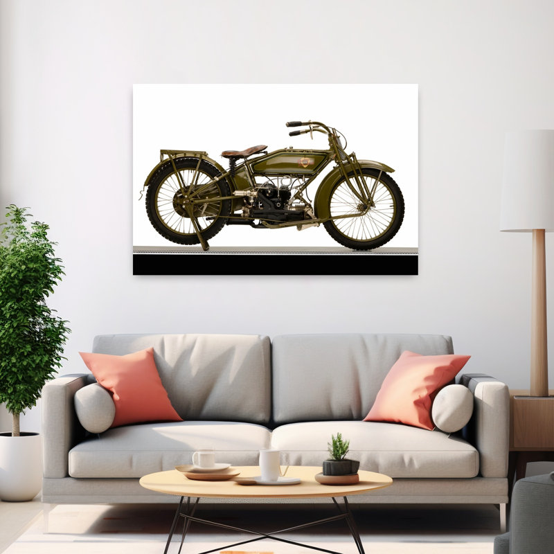 1919 Harley Davidson 584Cc Model W Sport Classic Abstract Landscape Nature Art mural, H 40 po x l 60 po