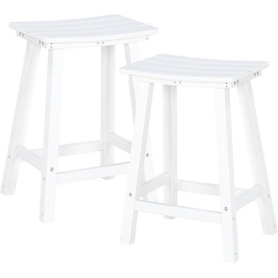 Tabouret de bar extérieur 24 po, chaises de bar en PEHD avec repose-pieds