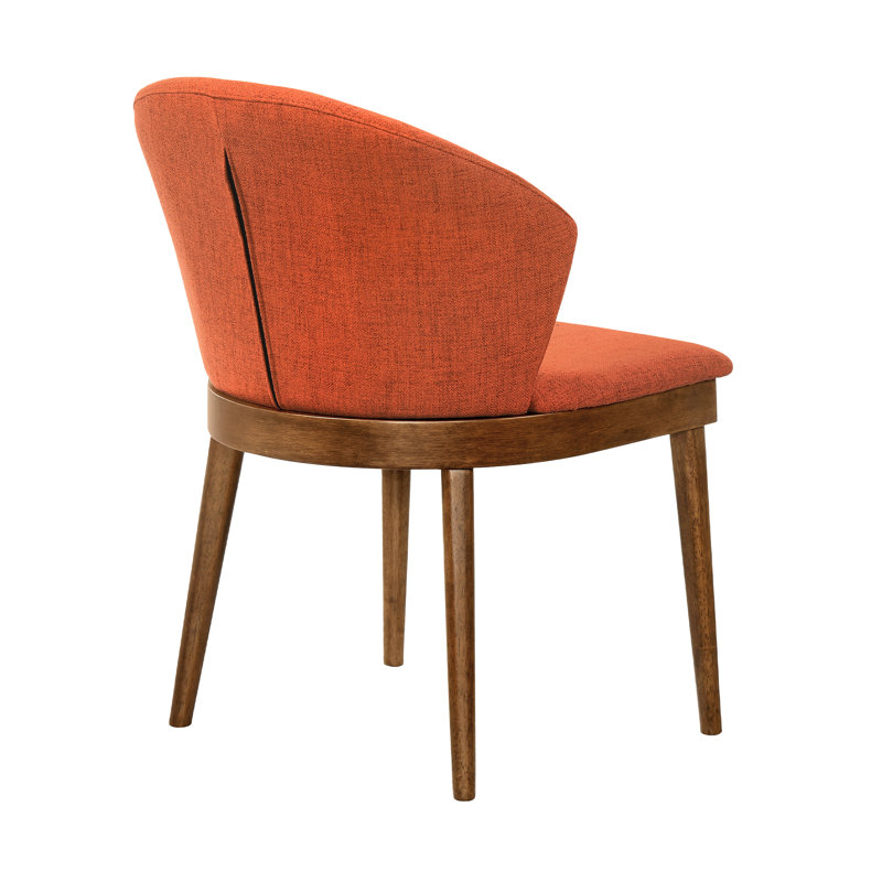 Chaise d'appoint rembourrée Bartu, Noyer, Orange