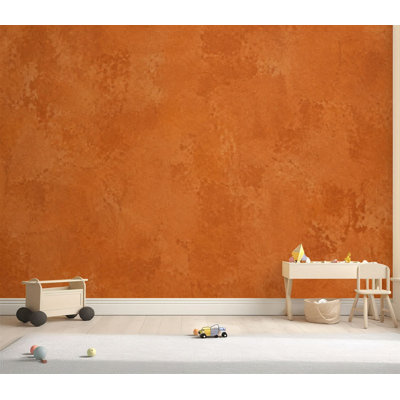 Papier peint adhésif autocollant de couleur terre cuite mur romain grunge rome italie italien Papier autocollant amovible pour décoration de salon Chambre à coucher H 69 po x l 96 po