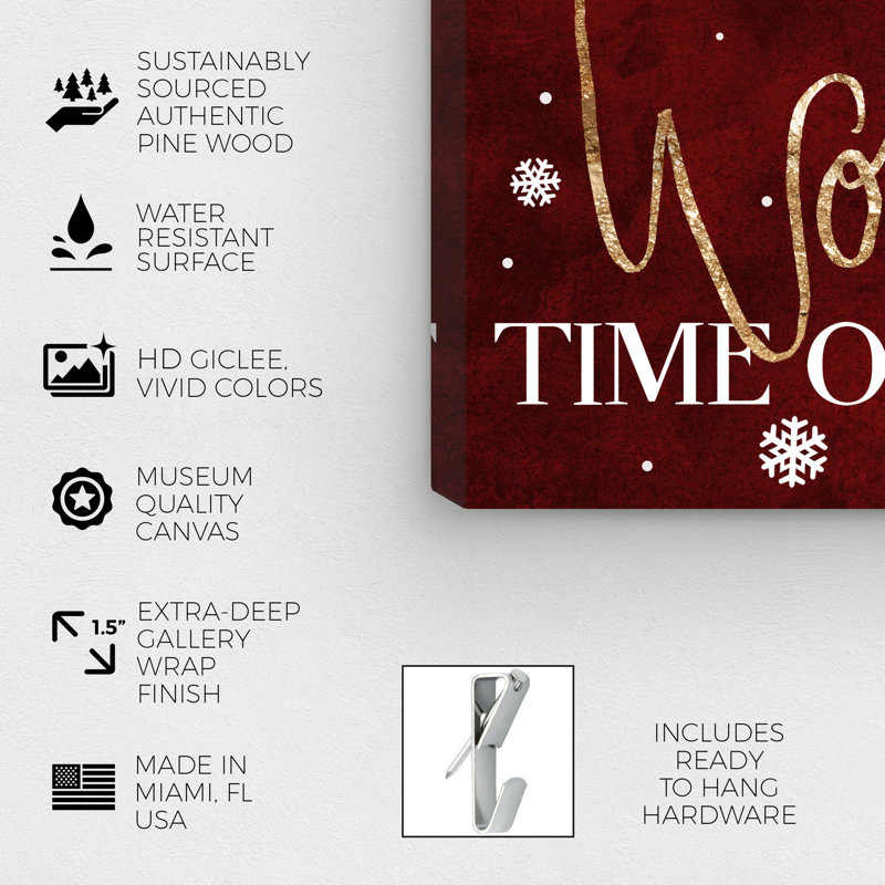 Wonderful Time Red - Print on Canvas, Wrapped Canvas, 24" H x 16" W x 1.5" D