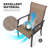 Patio PVC-coated polyester Dining Set Of 5 With Umbrella Hole, Wood-grain Tabletop-114543628
