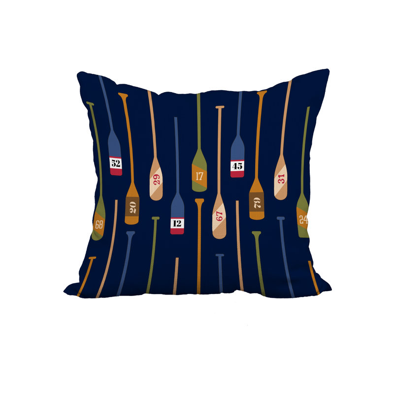 Housse et insert de coussin en coton Oar, 18 po x 18 po, Bleu marine