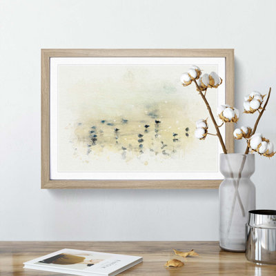 Seagulls upon the Beach in Abstract - Picture Frame Graphic Art Print