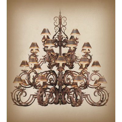 28 - Light Dimmable Tiered Chandelier