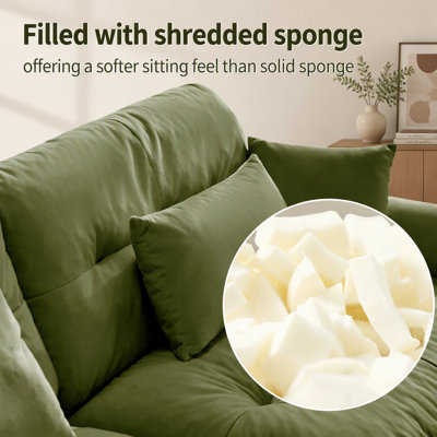 Super Comfort Oversized Modular Velvet Sectional Sofa with Movable Ottoman, Bolstered Armrests, and Deep Seating for Ultimate Relaxation