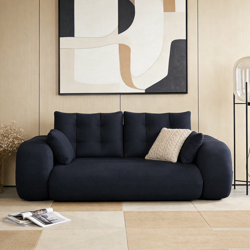 78.7" Multi-Functional Foldable Sofa Bed, Dark Blue