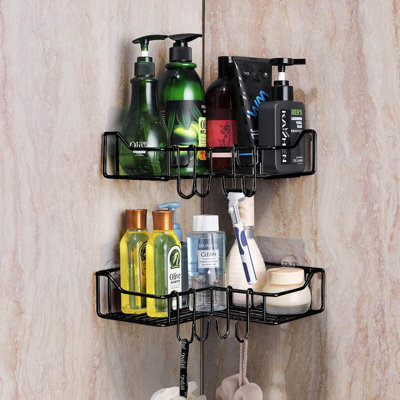 Ensemble de 2 pots de douche à fixation adhésive Alathia (couleur argent)
