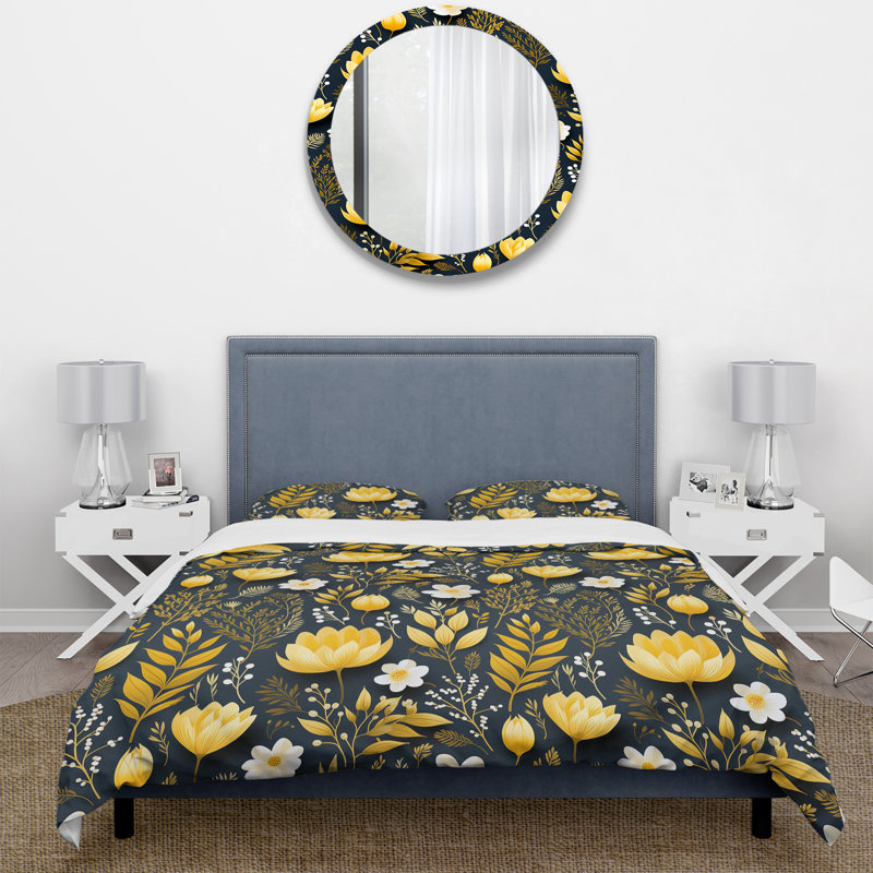 Ensemble de housse de couette Retro Floral Revival Botanical I - Botanical, Housse de couette simple + 1 taie décorative stan