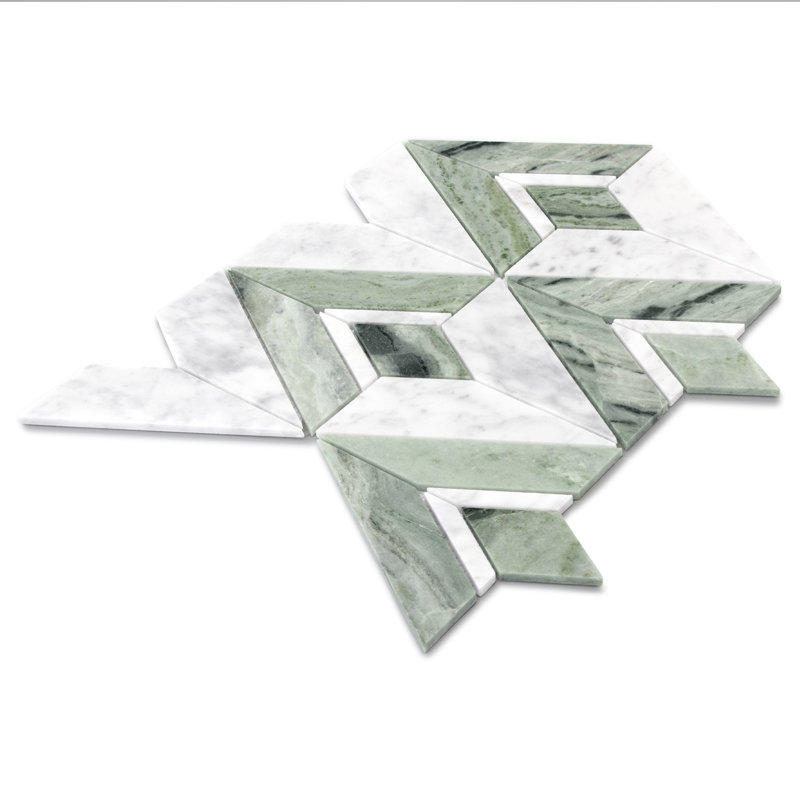 12.2" x 10.5" Honed Rhombus Natural Marble Floor & Wall Mosaic Tile