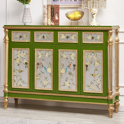 Banc de rangement vert en bois manufacturé