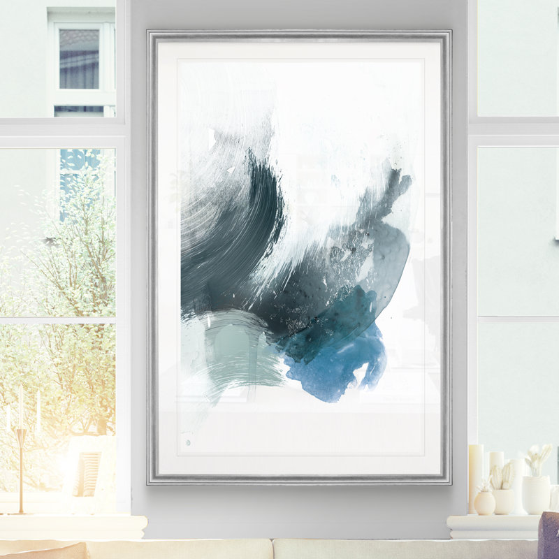 « côtier broyage ii »-reproduction d’art sur toile, H 30 po x l 22 po x P 1,5 po, Cadre argenté