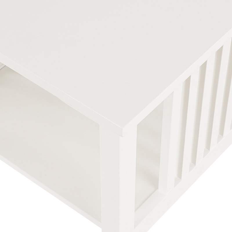 Wenger Solid Wood End Table, 19" H x 20" W x 20" D, White