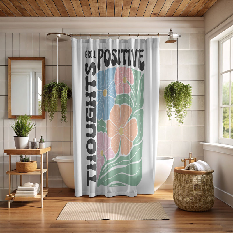 Hambree Floral Shower Curtain, 74"H x 71"W