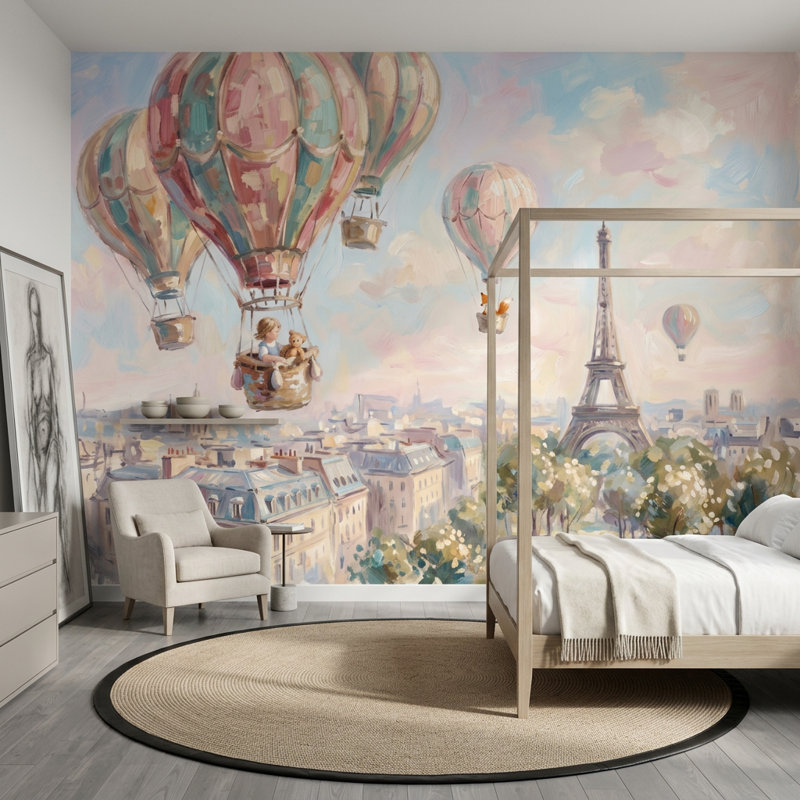 Papier peint tour Eiffel Paris, Non tissé, 160 po x 108 po