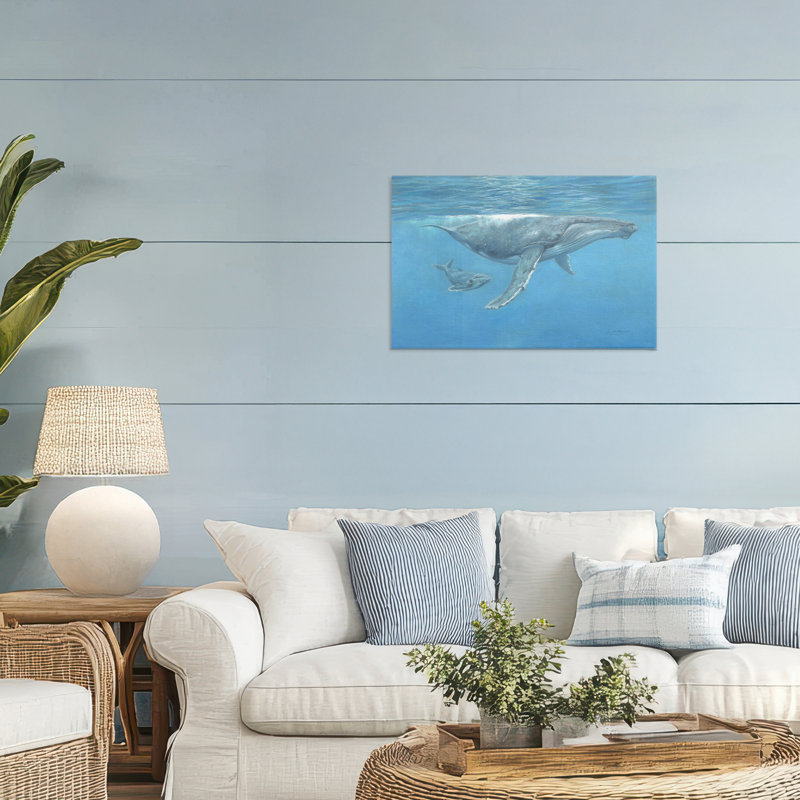 Toile sous-marine à baleine à bosse, conception de David Stribble, H 20 po x l 30 po